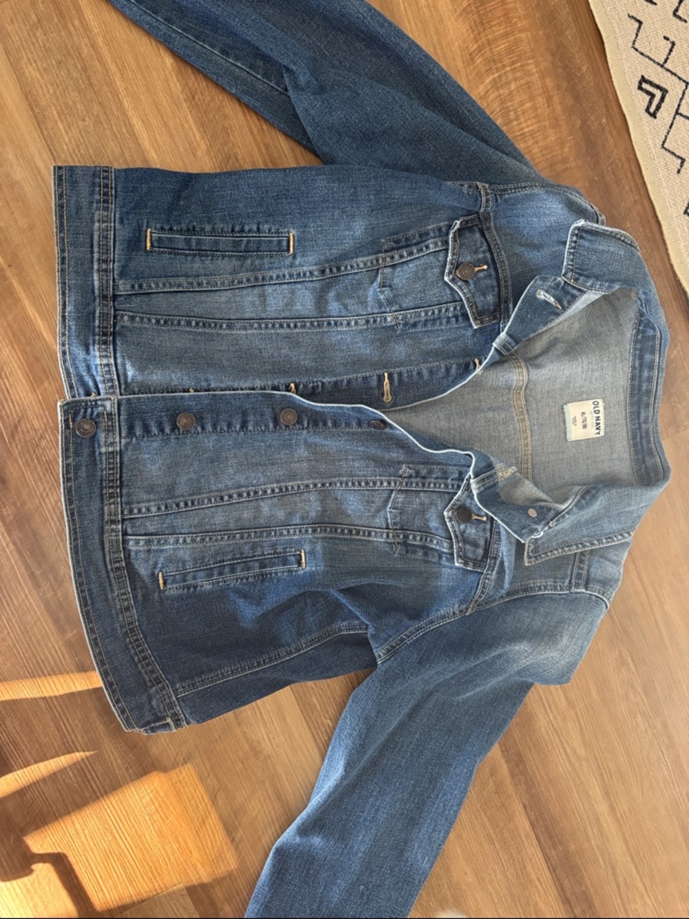 Old Navy Dark Blue Denim Jacket with Button Front